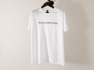 Follow Instructions — Men’s Minimal Typewriter Tee