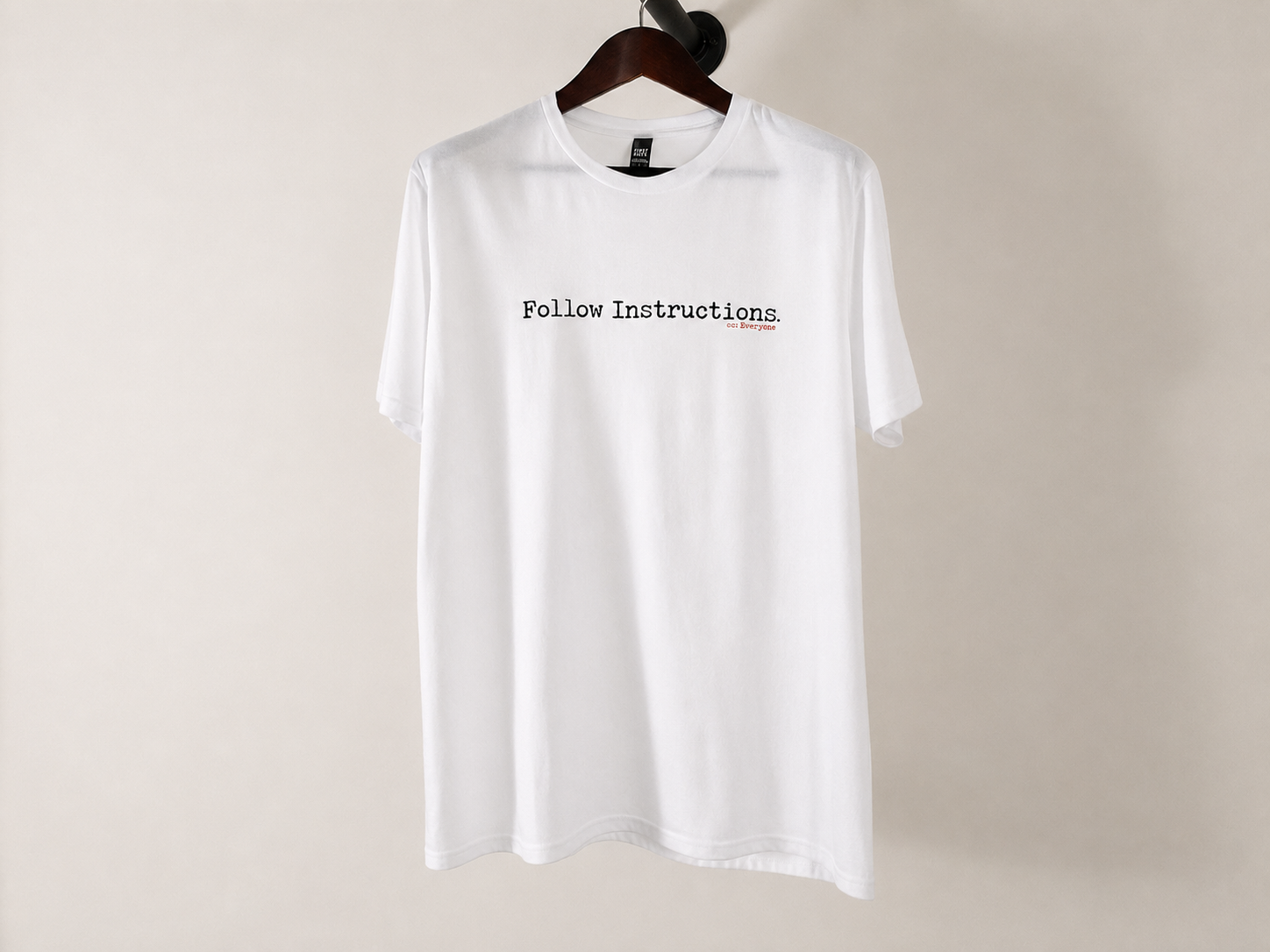 Follow Instructions — Men’s Minimal Typewriter Tee