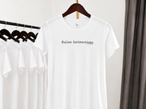 Follow Instructions — Women’s Minimal Typewriter Tee