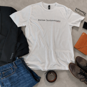Follow Instructions — Men’s Minimal Typewriter Tee - Image 3