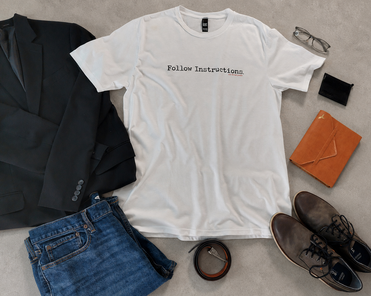 Follow Instructions — Men’s Minimal Typewriter Tee - Image 3