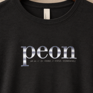 Peon Titanium chest graphic detail on women's statement tee